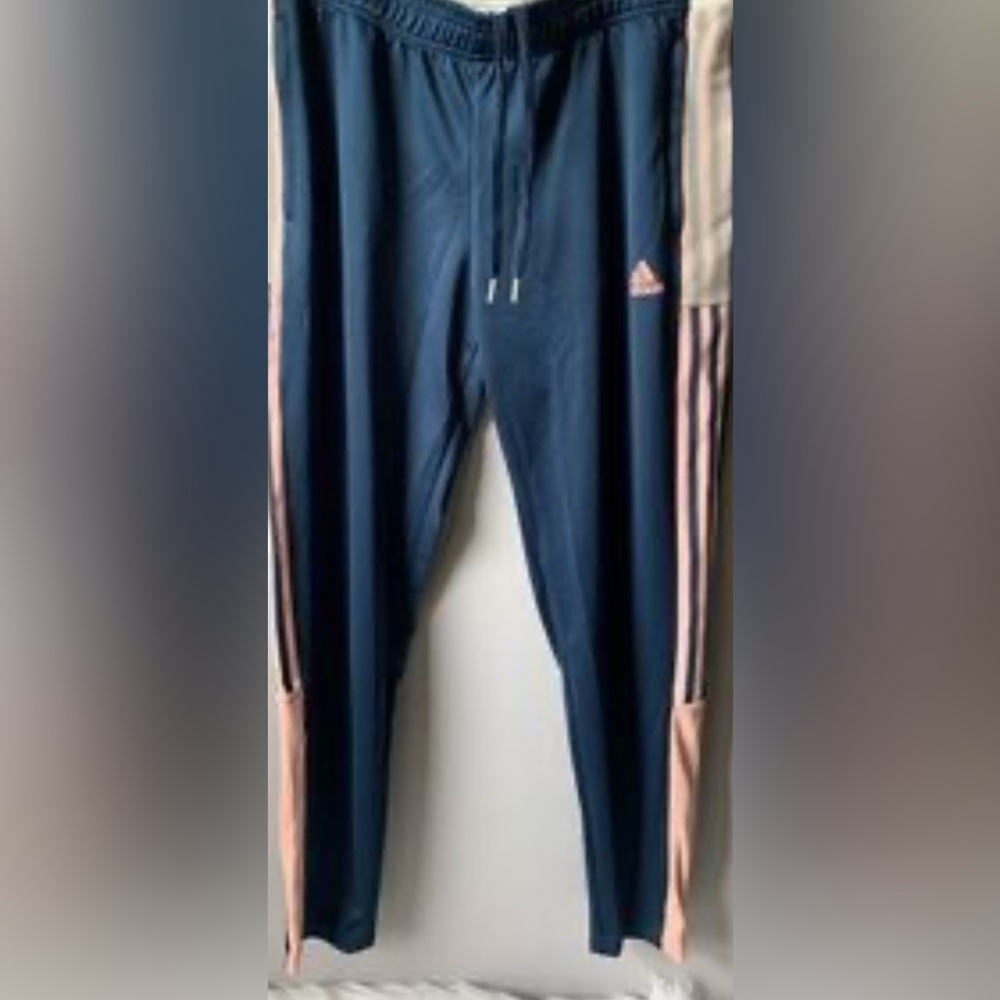 adidas Navy and Pink Track Pants